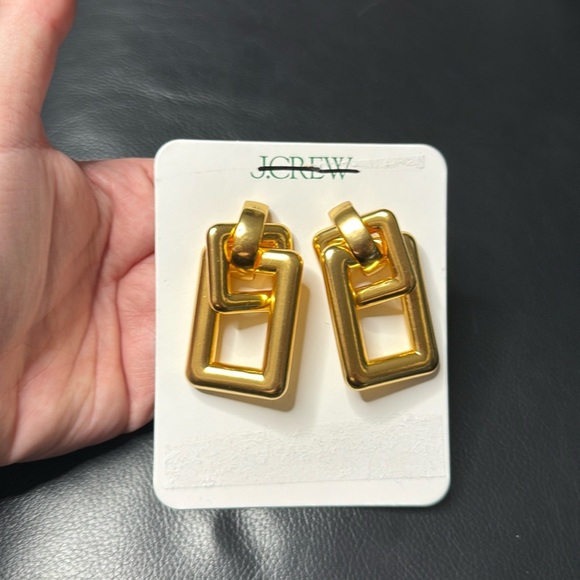 J. Crew Oversized Double-Square Link Earrings - Picture 4 of 6
